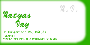 matyas vay business card